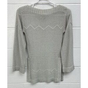 VTG 70s‎ Wenjilli Metallic Knit Disco Sweater Womens 9/10 Textured Zig Zag